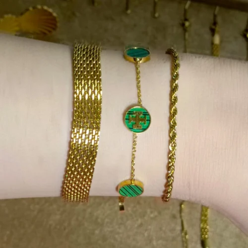 Green & Gold Bracelet Bundle for Women
