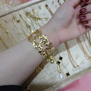 Gold Butterfly hand Cuffs | Stainless Steel Statement Jewellery