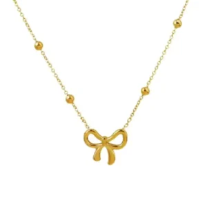 bow pendent 2 Pendant – Gold Bow Stainless Steel pendant