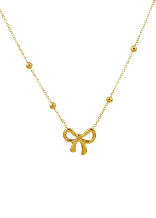 bow pendent 2 Pendant – Gold Bow Stainless Steel pendant