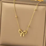 bow pendent 3 Pendant – Gold Bow Stainless Steel pendant