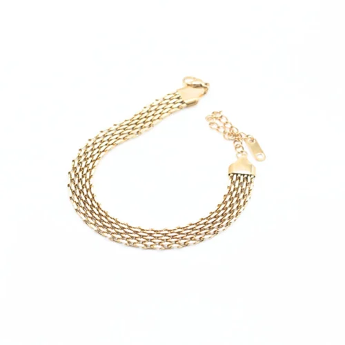 Gold single chain bracelet stainless steel women jewelry