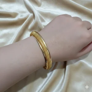 Textured Gold Bangle Bracelet cuff – Stainless Steel Daily Wear