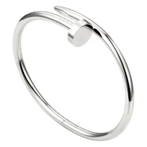 Silver nail bangle bracelet made of stainless steel for daily wear
