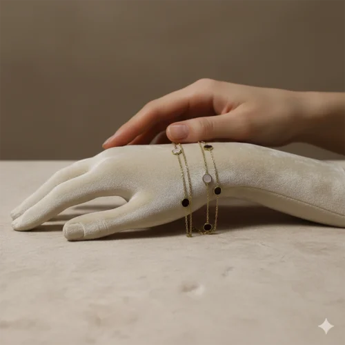 Elegant Multi Disc Layered Bracelet – Gold Chain Adjustable Bracelet | Zbish Jewels