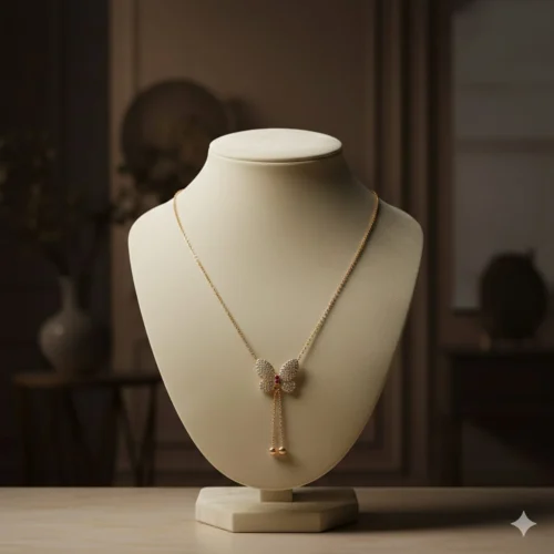 Elegant Butterfly Crystal Pendant Necklace – Gold Chain Minimal Necklace | Zbish Jewels