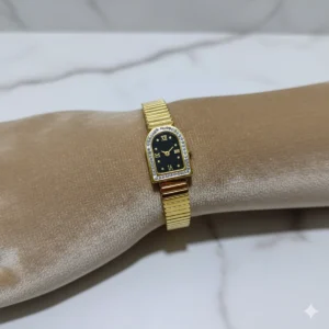 Cartier Roman Dial Gold Watch Hand Cuff on Wrist – Zbish Jewels