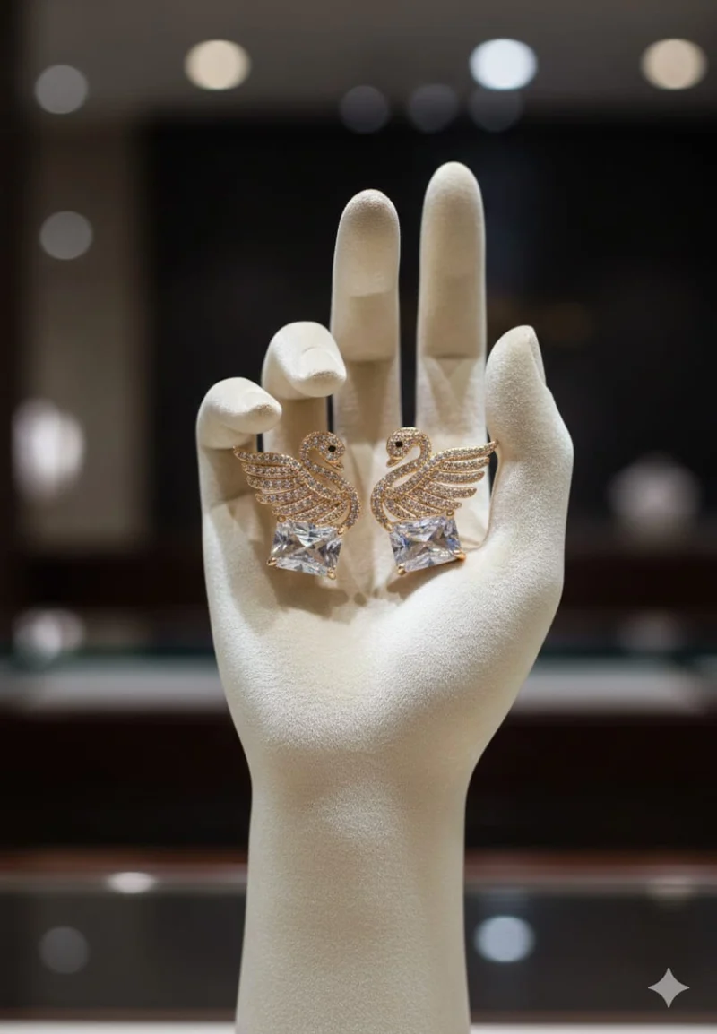 Luxury Swan Crystal Drop Earrings – Zbish Jewels