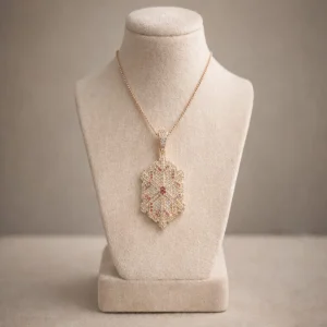 Elegant Rose Gold Snowflake Crystal Pendant Necklace – Zircon Stone Necklace | Zbish Jewels
