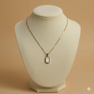 white stonen1 Zbish Jewels elegant white stone gold pendant necklace for women – stainless steel jewelry