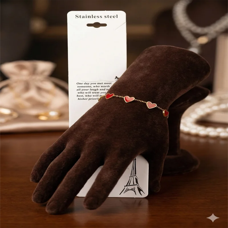 Rheart Red Heart Charm Gold Bracelet for Women – Stainless Steel Adjustable Bracelet | Zbish Jewels