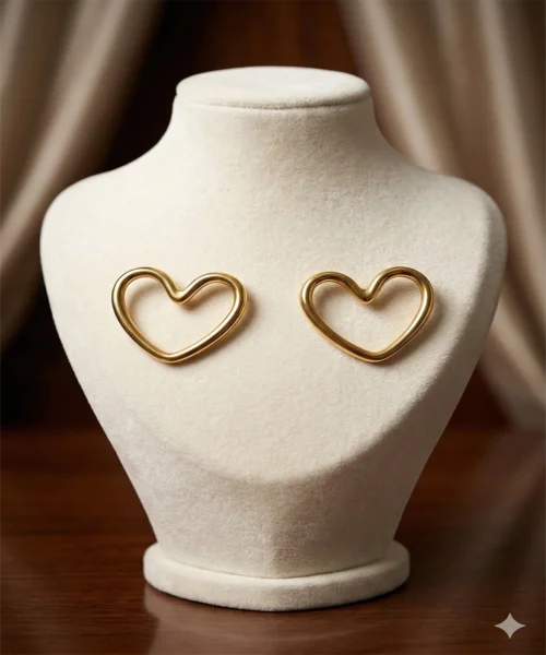 Amora Open Heart Gold Earrings – Zbish Jewels