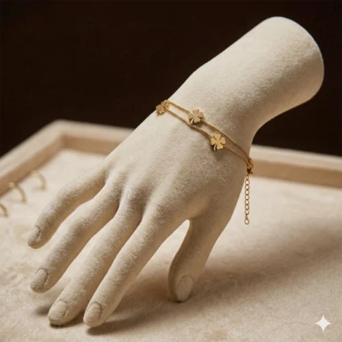 Gold Flower Charm Bracelet for Women – Stainless Steel Adjustable Bracelet | Zbish Jewels