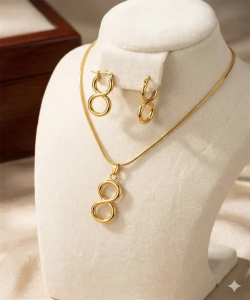 Infinity Loop Gold Jewellery Set – Zbish Jewels