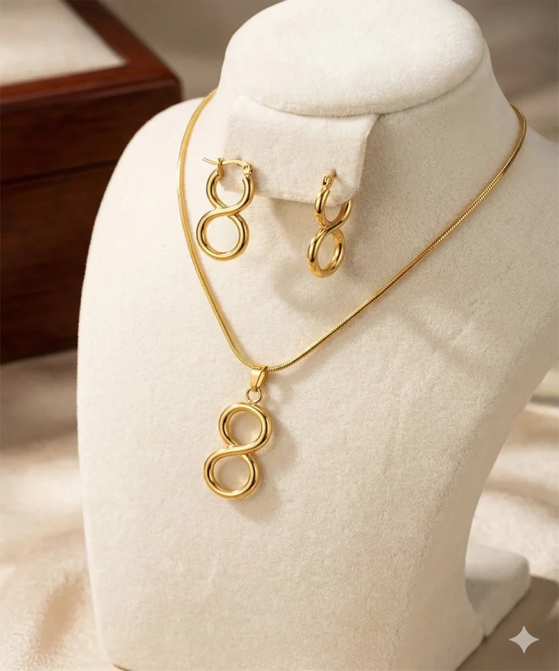 infinity1 Infinity Loop Gold Jewellery Set – Zbish Jewels