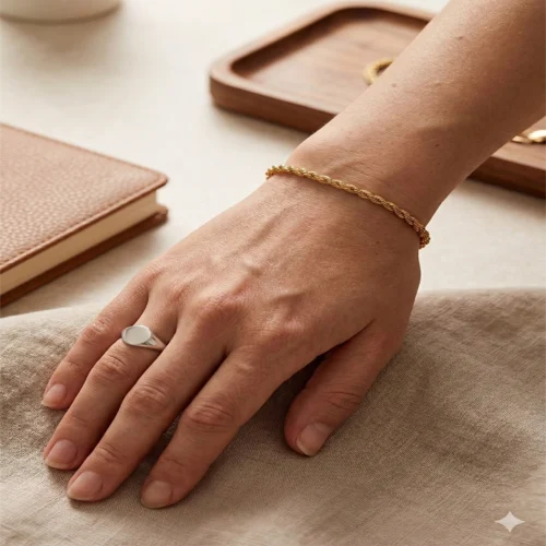 rop2 Gold Rope Chain Bracelet for Women – Minimalist Stainless Steel Bracelet | Zbish Jewels